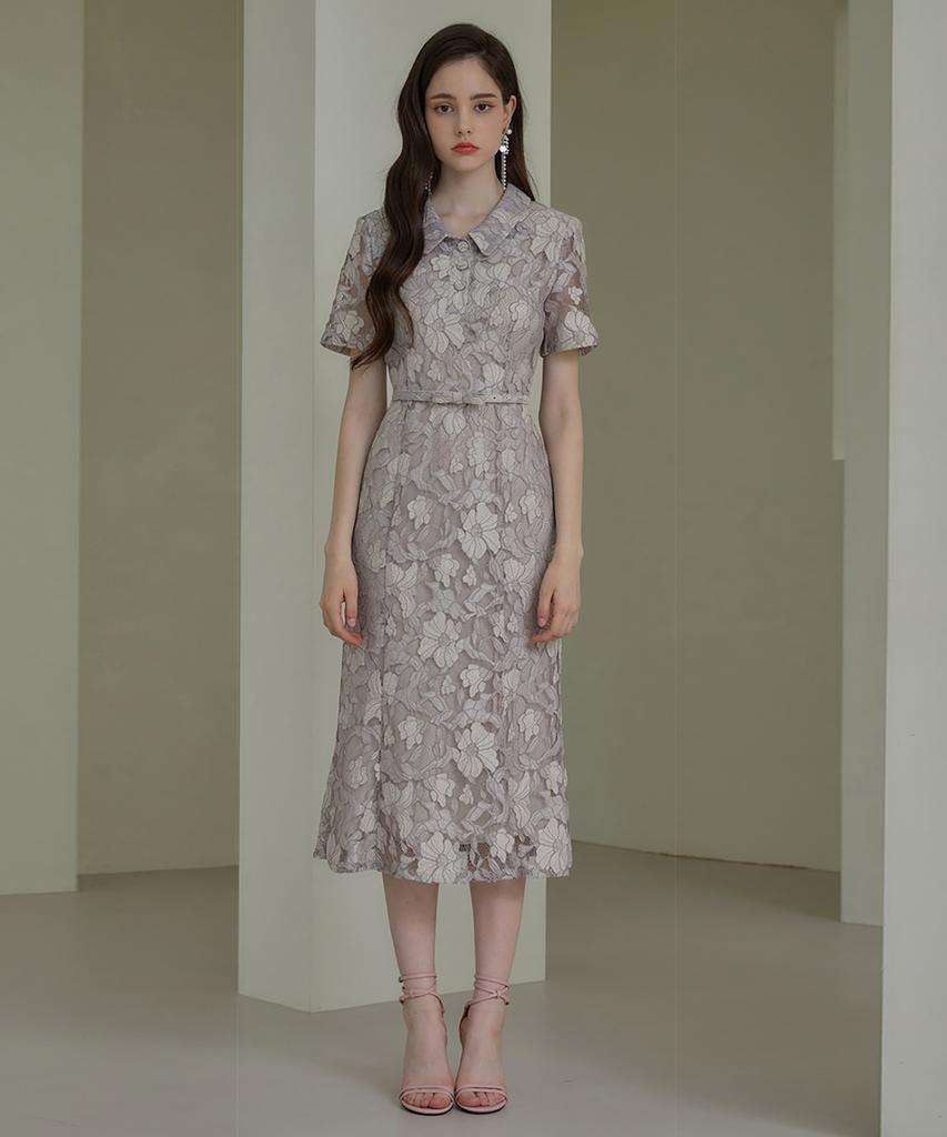 Julie And Kara 22Hs Collar 53 Smile Ocean Dress Lace Gray
