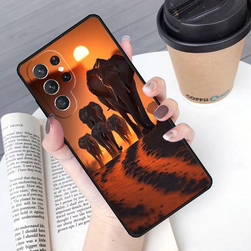 Animal Elephant Phone Case Cover For Samsung Galaxy S24 S25 Ultra S21 S22 Ultra S10E Note 10 Plus Note 20 FE S23