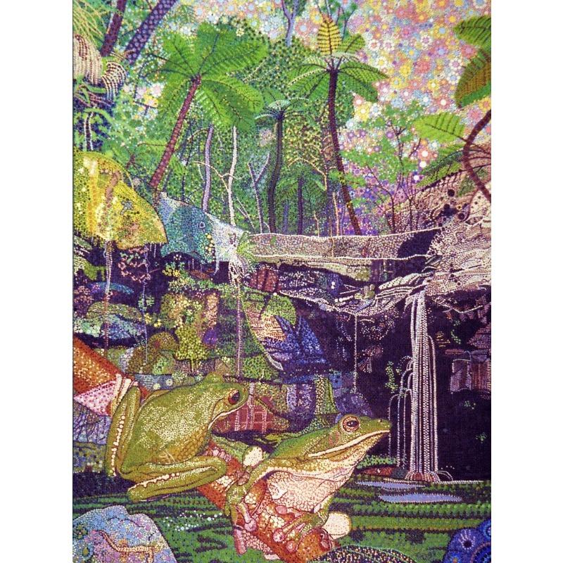 Japanese Vintage Colorful Funny Frog Playing Banjo Singing Frog Chorus Poster Canvas Painting Wall Art Living Room Home Decor