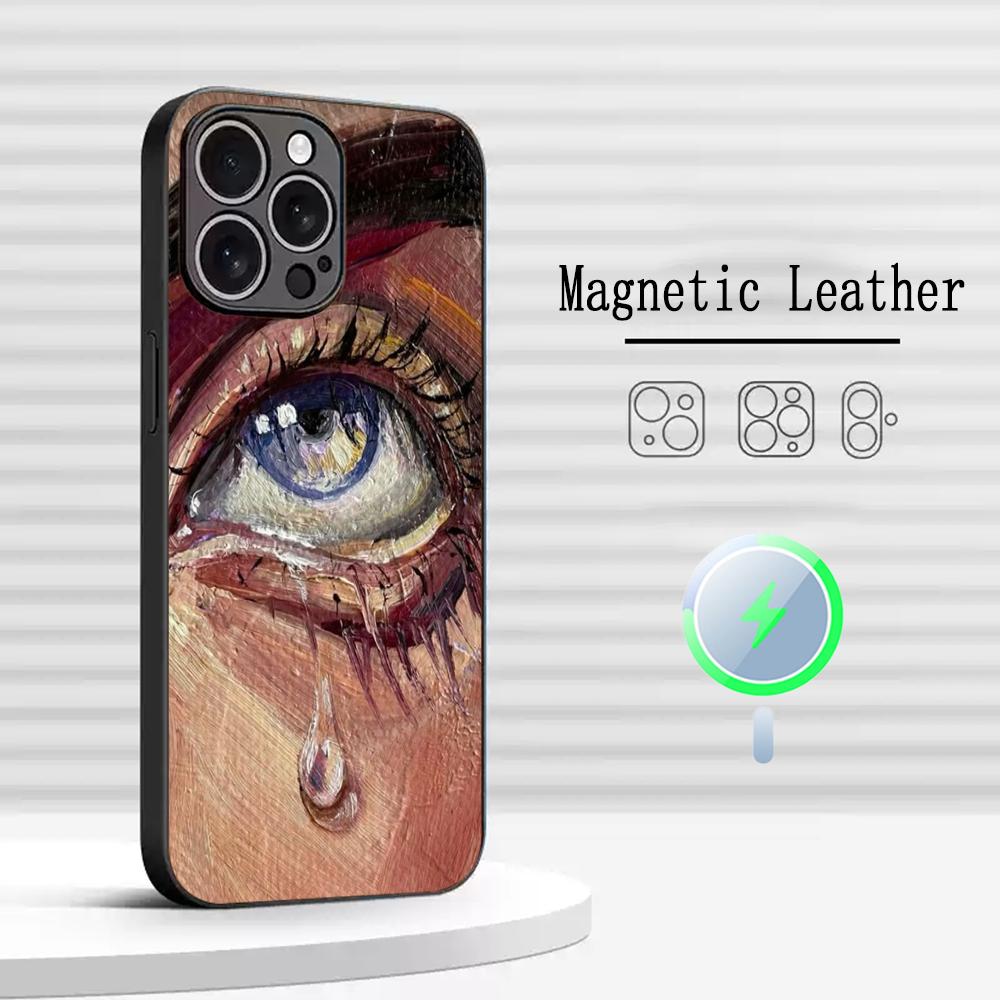

American retro art painting pattern design Phone Case For iPhone 17 16 15 14 13 12 Plus Pro Max Luxury Magsafe Sheepskin iPhone 15 Pro