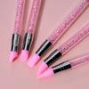 5pcs Pink Dual-Ended Silicone Nail Art Pens 3D Flower Carving Glue Stick Embossing Pen DIY Manicure Brush Nail Dotting Pen