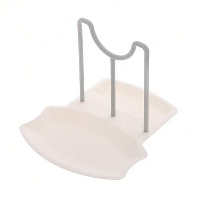 1pc Kitchen Organizer For Countertop - Small Dish Rack, Pot Lid Holder, Utensils Storage Rack, Soup Spoon Rest - Sitting Spoons Bracket