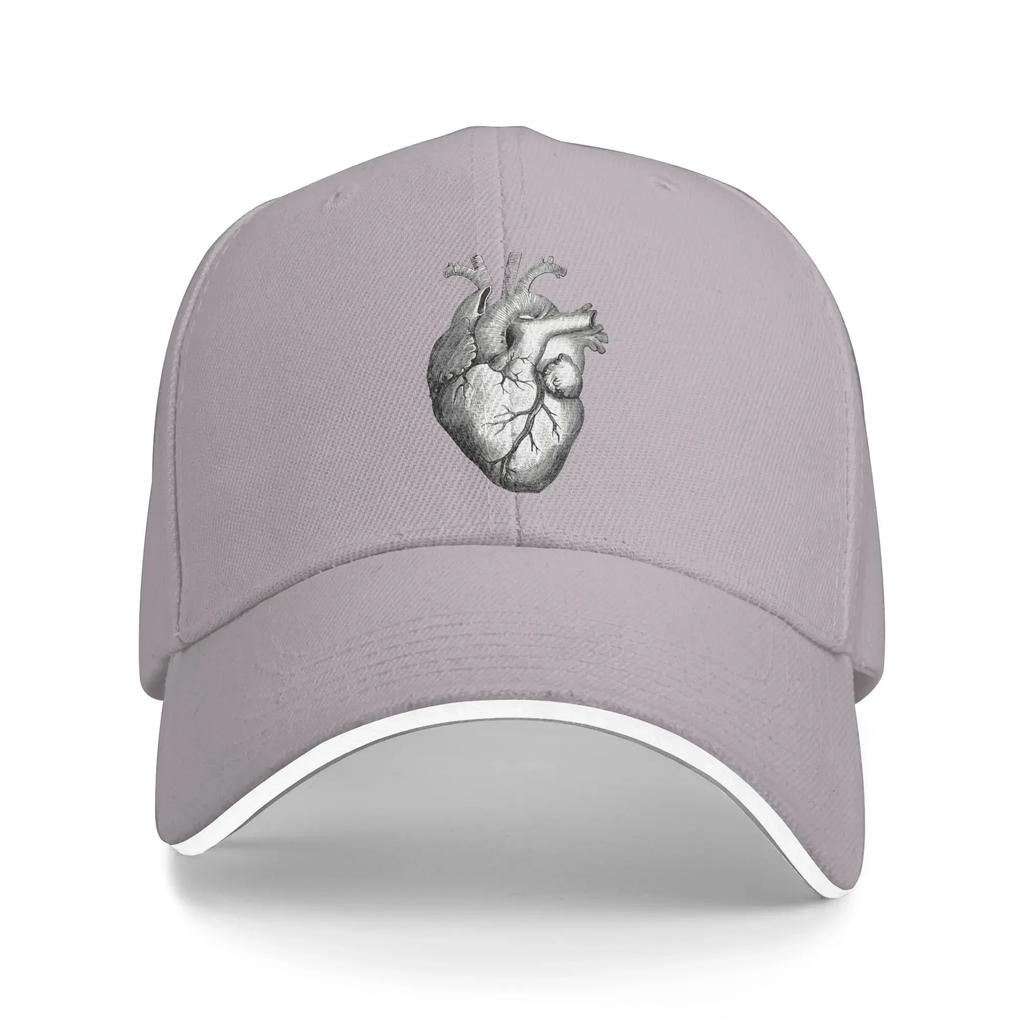 Heart Sun Baseball Cap Gray Heartbeat Spring Fashion Trucker Hat For Women Men Kpop Rock Baseball Caps