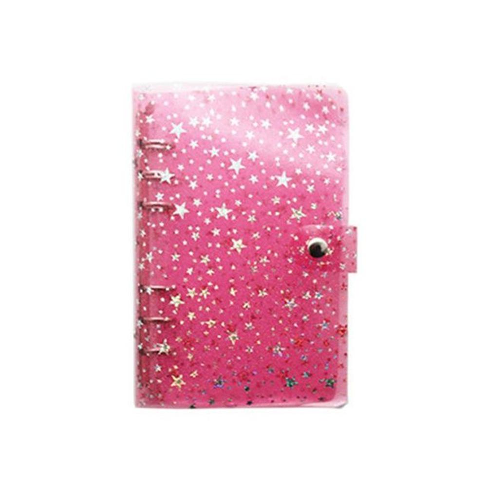Y2k Stars Transparent Plastic Clip File Folder A6 Notebook Cover Loose Leaf Ring Binder Planner Agenda School Office Supplies