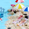 Mini Artificial Sunshade Beach Chair Micro Fairy Garden Miniature Doll House
