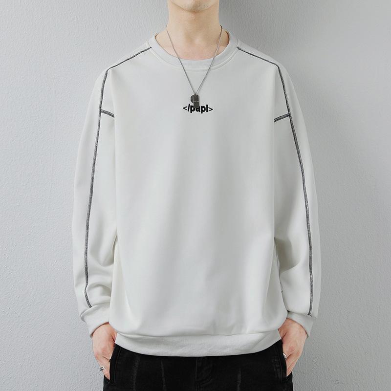 Trendy Brand Round Neck Men'S Sweater Versatile Student Bottoming Shirt Long Sleeve Clothes Spring And Autumn Casual Sweater Men'S