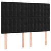 Box Spring Bed with Mattress Black 140 x 190 cm Velvet