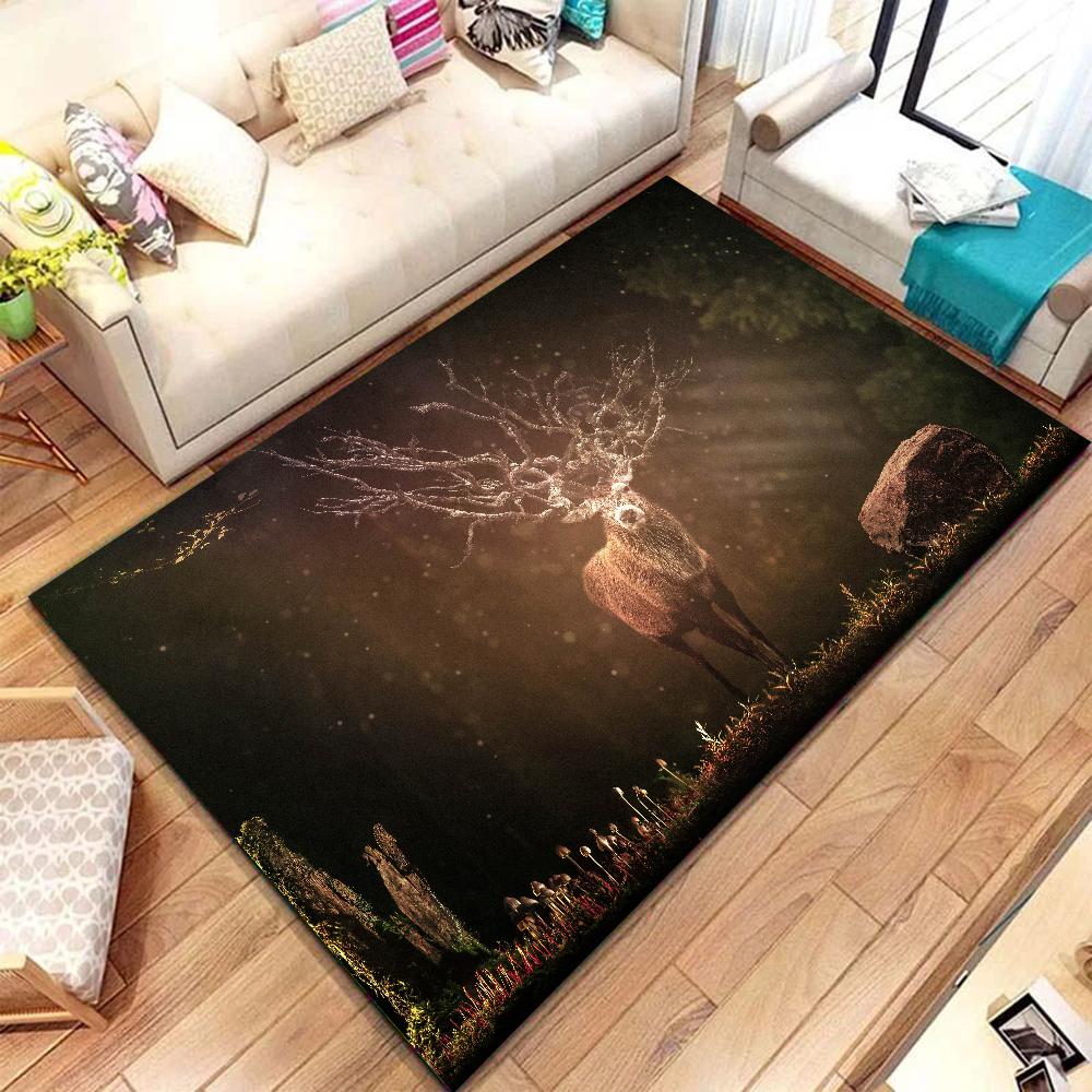 1pc Natural Forest Deer Bathroom Absorbent Mats Anti-Slip Mats Home Decor Supplies Carpets Home Kitchen Floor Mats