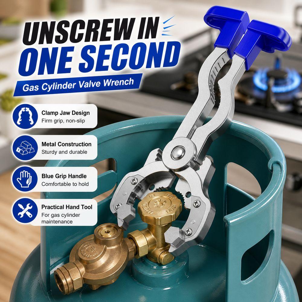 Metal Gas Cylinder Valve Wrench Plastic Grip Gas Valve Wrench Cylinder Valve Tool Hardware Repair