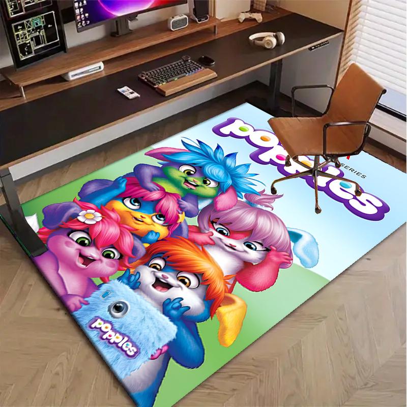 Popples Polyester Carpet, Soft Indoor Mat for Office Chair, Living Room, Computer Desk - Decorative Home Office Rug Design