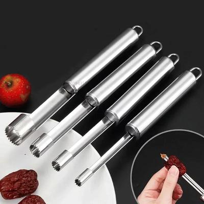 Snocciolatore per Frutta in Acciaio Inossidabile Datteri Rossi Mela Pera Snocciolatore Rimuovi Seme di Frutta Affettatrice Coltello Gadget da Cucina Frutta Verdura