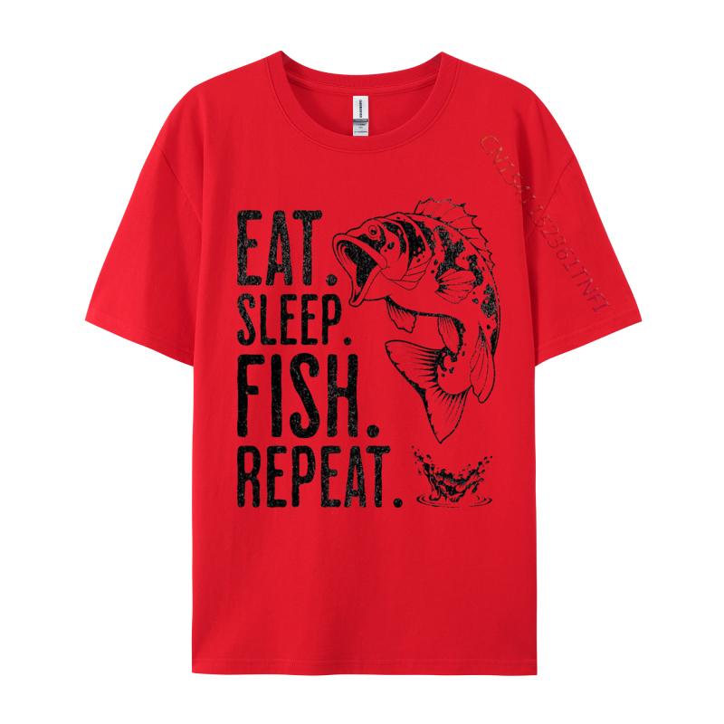 

Eat Sleep Fish Repeat Tshirt Vintage Fashionable Party Tees Cotton Tops T Shirts for Men Cosie T Shirt S