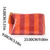 Pink White Striped Waterproof Makeup Bag With Two-Tone Tassel Zipper Pull