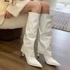 Women Knee High Boots Sexy Thin High Heels Long Tube Boot Fashion Pointe Soft Leather Boots Trouser Leg Boots Botas Largas Mujer