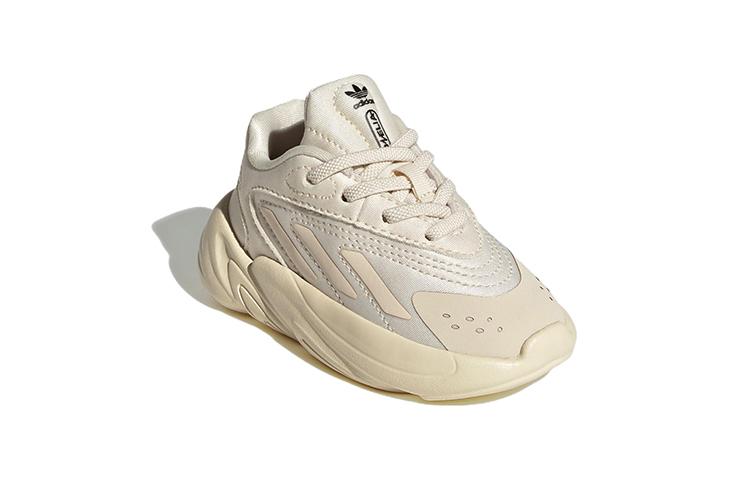 adidas Originals Ozelia El I Abrasion Resistant Low Top Toddler Shoes Beige Yellow Infant And Toddler GW7215