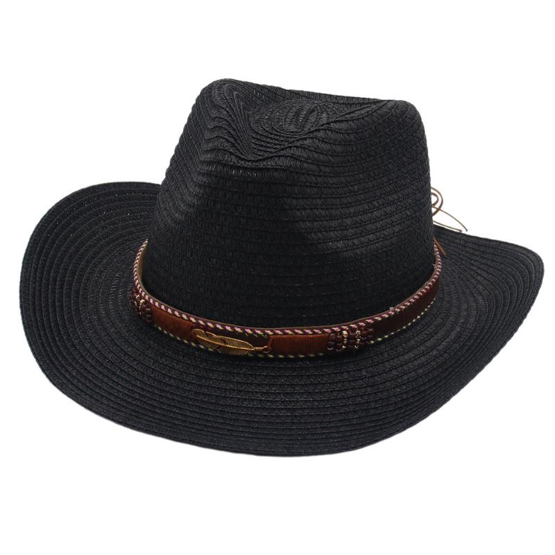 Ethnic Style Western Cowboy Straw Hat Spring And Summer New Tibetan Style Tibetan Top Hat Cycling Camping Foreign Trade American Hat