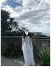Gray Striped Knit Dress Set for Women: 2025 Autumn Korean Style Long Dress
