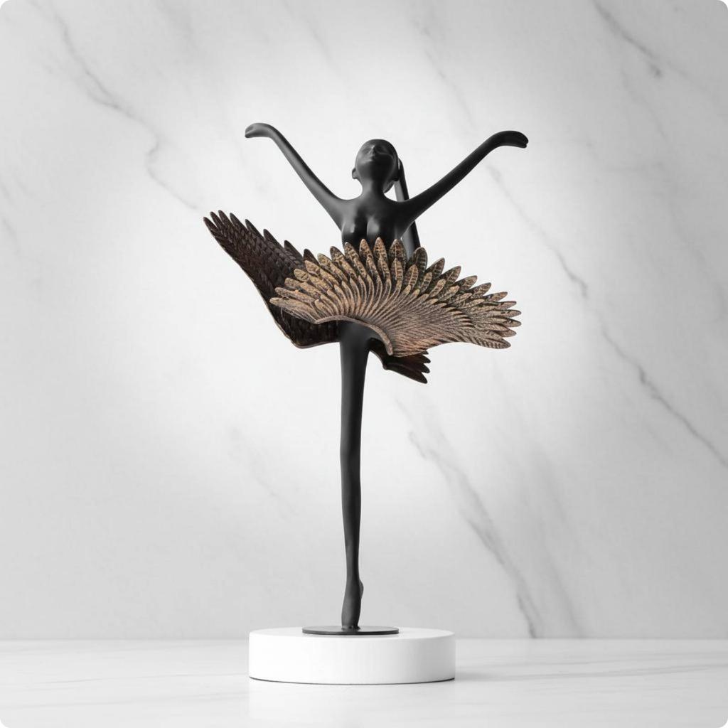 Ballerina Angel Statue Vintage Design Ballet Dancer Sculpture Ballet Girl Ornament Fine Details Dance Figurine Decor