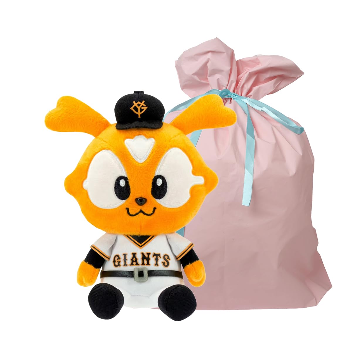 Yoshitoku Jabbit Beans Plush Toy Official Licensed Comes in a Gift Bag Pink Color (Sitting 17cm) [Yomiuri Giants] Product, (with Ribbon),