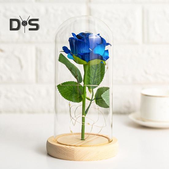 Artificial Rose Flowers Eternal Rose with LED Light Realistic Looking Battery Powered Simulation Rose Flower Holiday Gifts