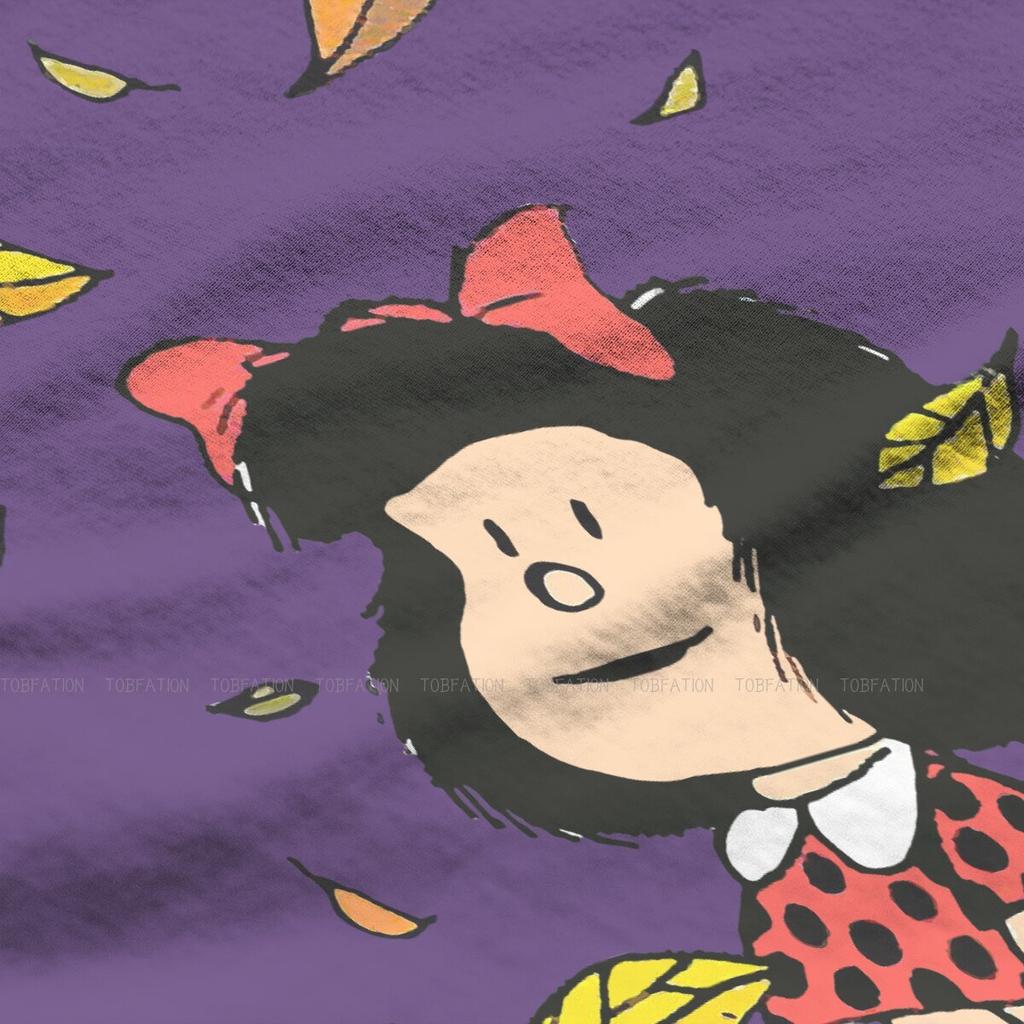 Autumn Leaves Quino Comic Argentino 4xl Tshirt Mafalda Cartoon Style Tops Casual T Shirt Female Tee Unique