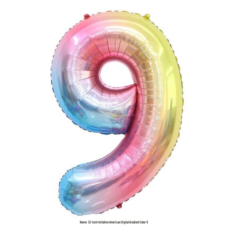 32" Rainbow Jelly Gradient Aluminum Foil Balloon for Birthday, Festival, Wedding Party Decorations