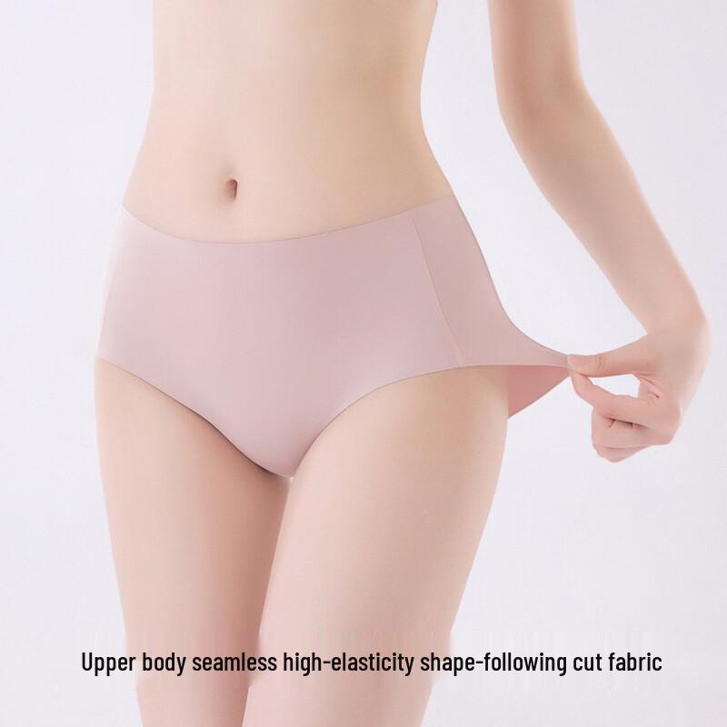 Youkeshu Women's Seamless Ice Silk Briefs 4-Pack