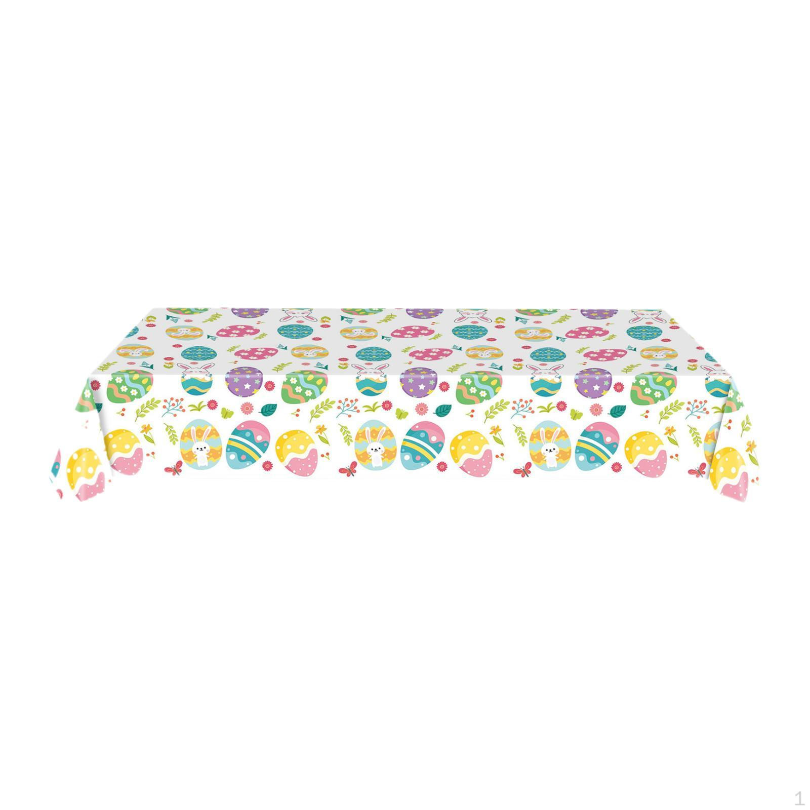 

Decorative Rectangular Easter Tablecloth, Individual Placemats for Dining Table, Reusable Table Colorful Eggs