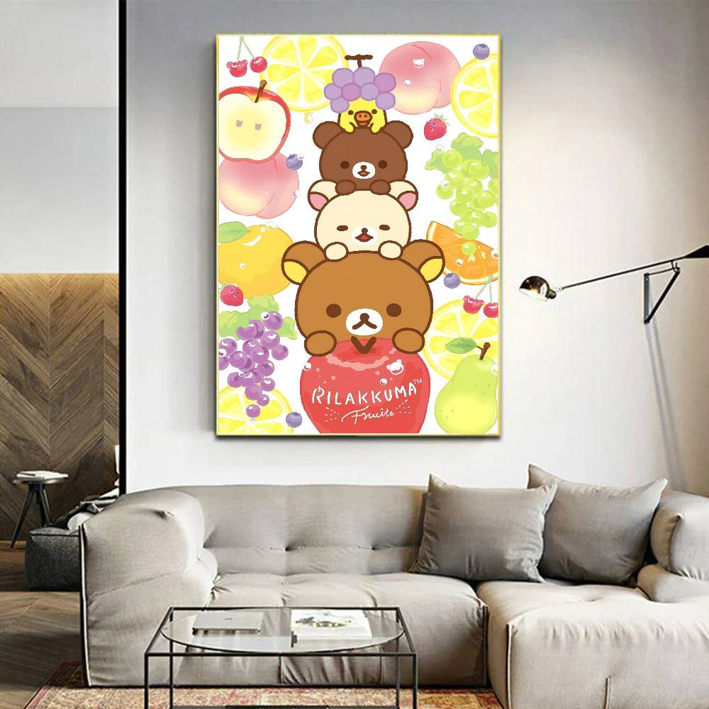 Japan Anime Cute Cartoon Rilakkuma Classic Vintage Posters Decoracion Painting Wall Art White Kraft Paper Kawaii Room Decor