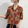 2026 Spring/Summer Retro Artistic Cotton Linen Square Neck Long Sleeve Shirt - Women's Loose, Versatile, Slimming Spring Top