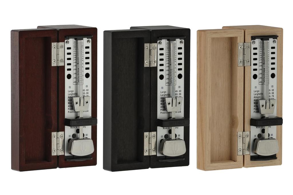 Wittner Wooden Metronome Super Mini Tactel with Wooden Case, Mahogany 880210