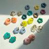 New Personality Cartoon Ins Wind Resin Flower Copper Earrings Fashion Cute Flower Ear Ring Jewelry for Women Cute Gift Jewelry