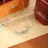S925 Silver Natural Crystal Stone Smile Necklace Rainbow Inlaid Design Sense Fashionable and Versatile Daily Commute Light Luxury Jewelry Gift