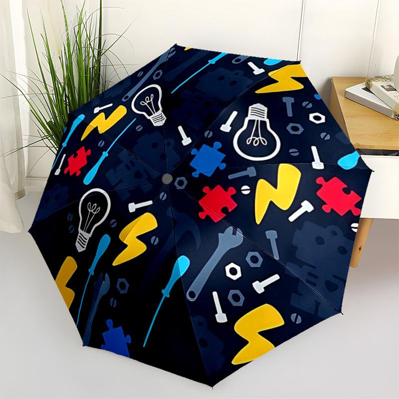 

1pc Light bulb Open/Close Folding Umbrella, All- Portable Umbrella for & Men, Stylish Accessory (Holiday Gift) 8-Rib yy251213163