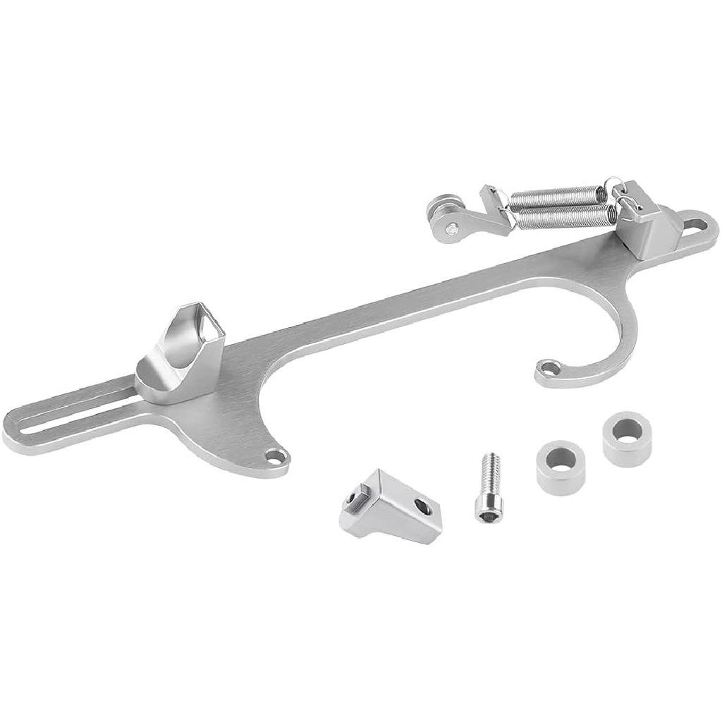 Throttle Cable Bracket 4150 4160 Series Throttle Brackets Billet Adjustable Aluminum (Silver)