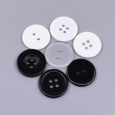 Black & White Resin Buttons for Uniforms: Versatile for Work Clothes and Chef Jackets
