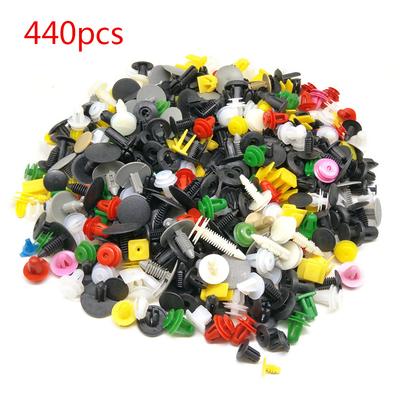 440 Pcs Mixed Plastic Fastener Clip+6PCS High Quality Car Fastener Removal Tool  Auto Car Door Bumper Rivet Retainer Fastener Clip Colorful