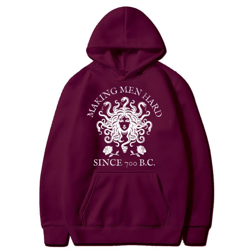 Medusa Autumn and Winter Female Print Hoodie Men's and Women's Fashionable Sportswear Daily Casual Street Wear Warm Hoodie