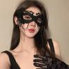 Mască de Față Sexy pentru Femei, cu Dantelă Decupată, de Mascaradă, Prințesă, cu Pană Neagră, Accesorii pentru Petrecere de Bal, Costum de Petrecere pentru Fete, Mască de Cosplay de Mascaradă