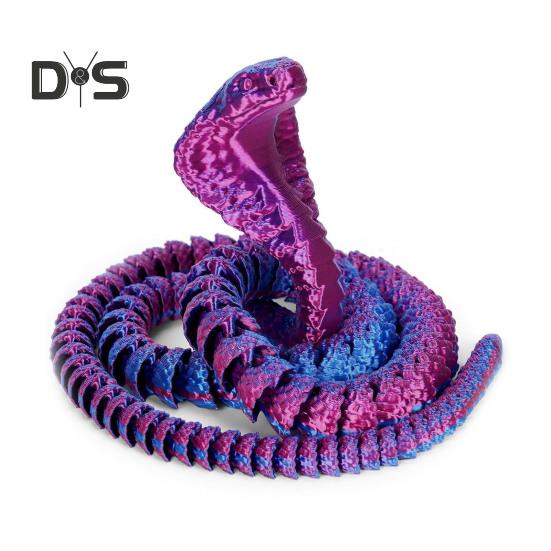 

3D-печатная фигурка змеи с подвижными суставами, фигурка змеи, шарнирная модель животного, игрушка для домашнего офиса, книжной полки, украшения рабочего стола, орнамент 30cm