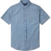 Polo Solid Color Logo Embroidered Polo Collar Denim Short Sleeve Shirt Men Shirts Light-Denim 710945519001