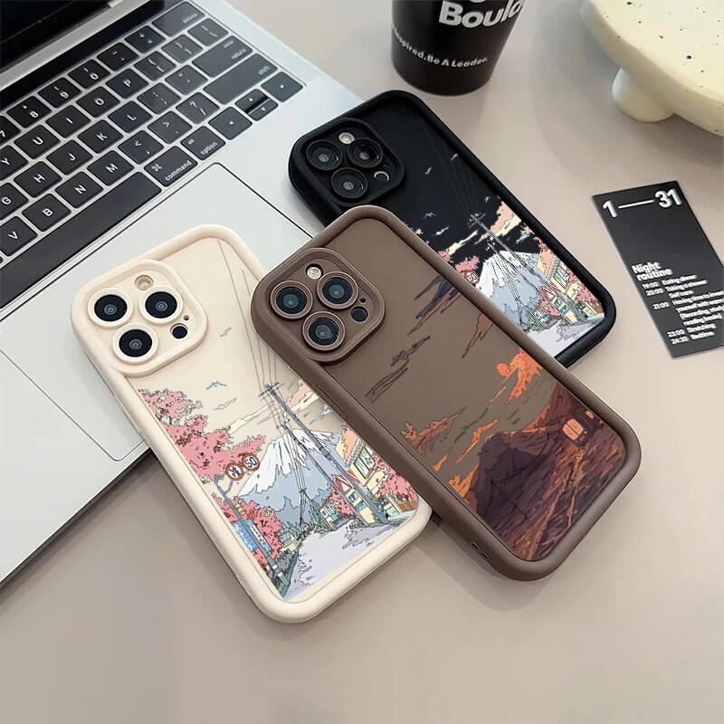 Anime Scenery Sunset Case for Samsung Galaxy M34 M31 M51 M30S M23 M16 M11 M15 F06 J4 J6 Plus J8 A02 S21 FE S20 Ultra Plus Cover