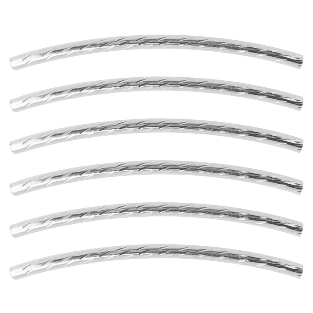 200Pcs Curved Noodle Tube Spacer Beads Long Sleek Twist DIY Jewelry Making AccessoriesSilver