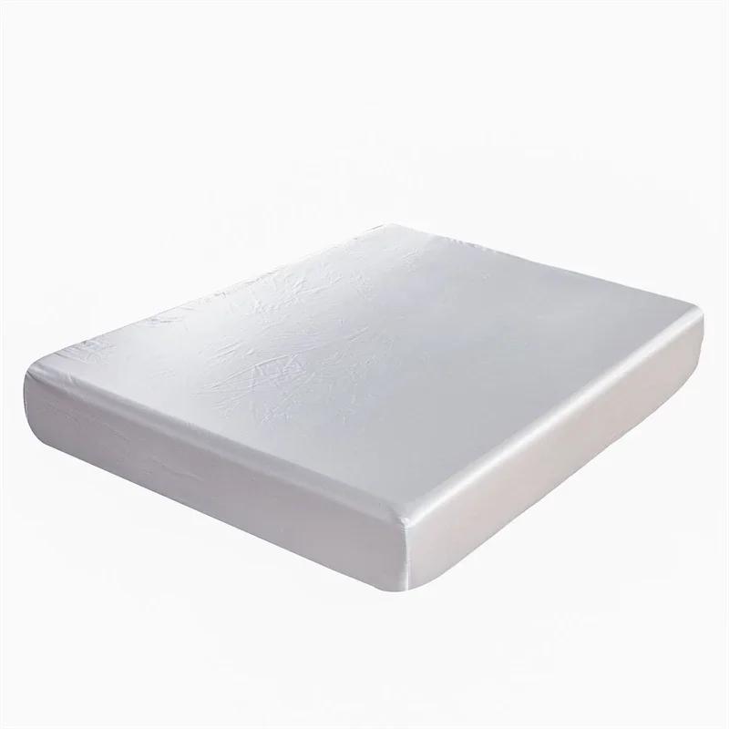 Europäische und Amerikanische Größen Satin Spannbettlaken Glatt Hautfreundlich Elastisches Band Bettlaken King Size Rayon Voll Bettlaken 180x200