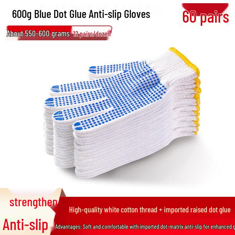 Yuzhuxun Cotton Nylon Anti-slip Work Gloves
