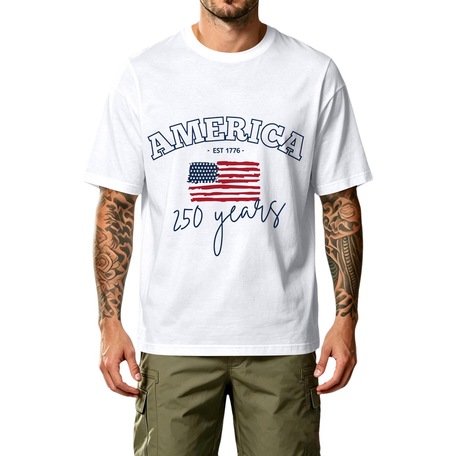 

Men s Casual Printed T-Shirt Crew Neck Short Sleeve Soft Cotton Fabric Comfortable Fit Stylish Graphic Tee for Everyday Wear L