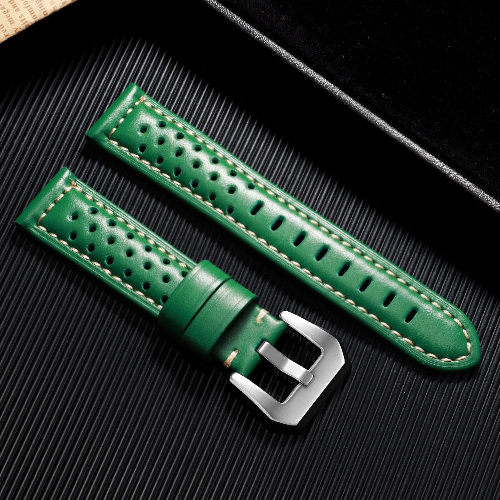18mm 20mm 22mm 24mm 26mm Handgefertigtes atmungsaktives Rindsleder Uhrenarmband für Panerai Herrenarmband für Omega Uhrenarmband Zubehör