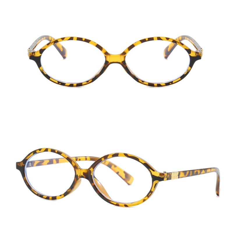Y2K Retro Oval Frame Anti Blue Light Women's Glasses Sweet Cool Spicy Girl Fashion Leopard Pattern Decorative Glasses
