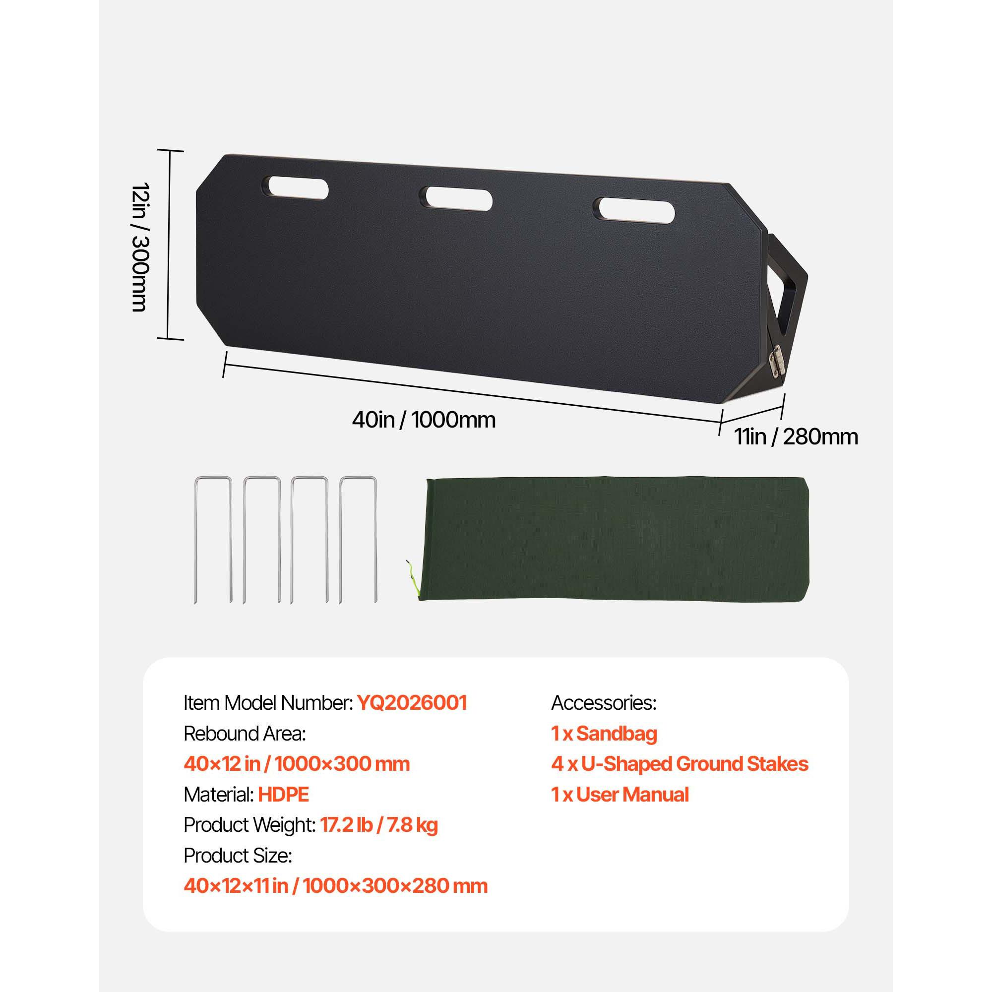 

SucceBuy 40x12 дюймов Портативная доска-отражатель для футбола HDPE Спортивный тренажер для отработки ударов 3 регулируемых угла для навыков паса и реакции