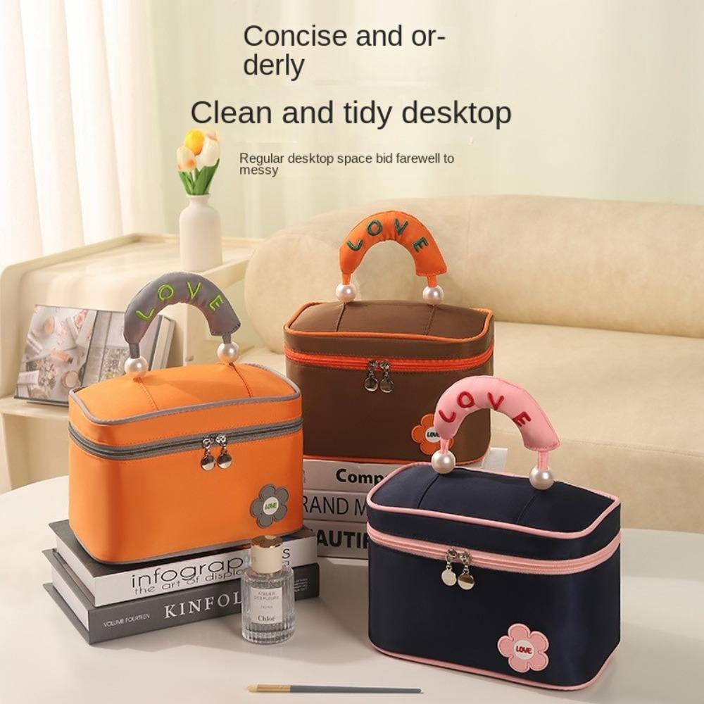 Large Capacity Handheld Cosmetic Bag Square Travel Toiletry Bag Fashion Wash Bag Travel